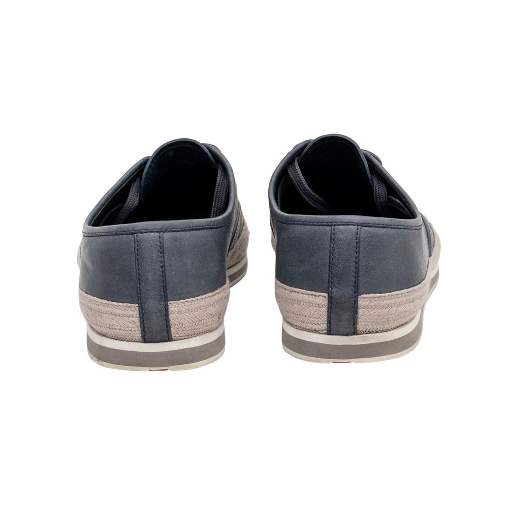 $790 PRADA Aged Leather ESPADRILLE HYBRID Navy  SNEAKERS EU 41 UK 8.5 US 9.5 - Picture 7 of 12